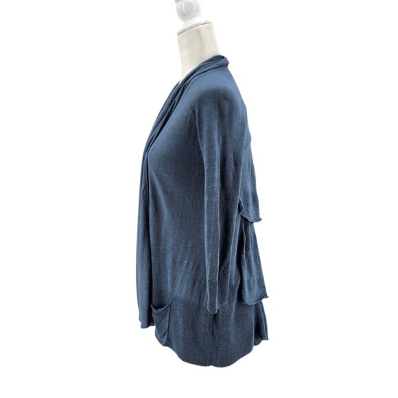 Anthropologie Angel of the North Womens Small Cardigan Linen Blue Lightweight - Picture 3 of 8
